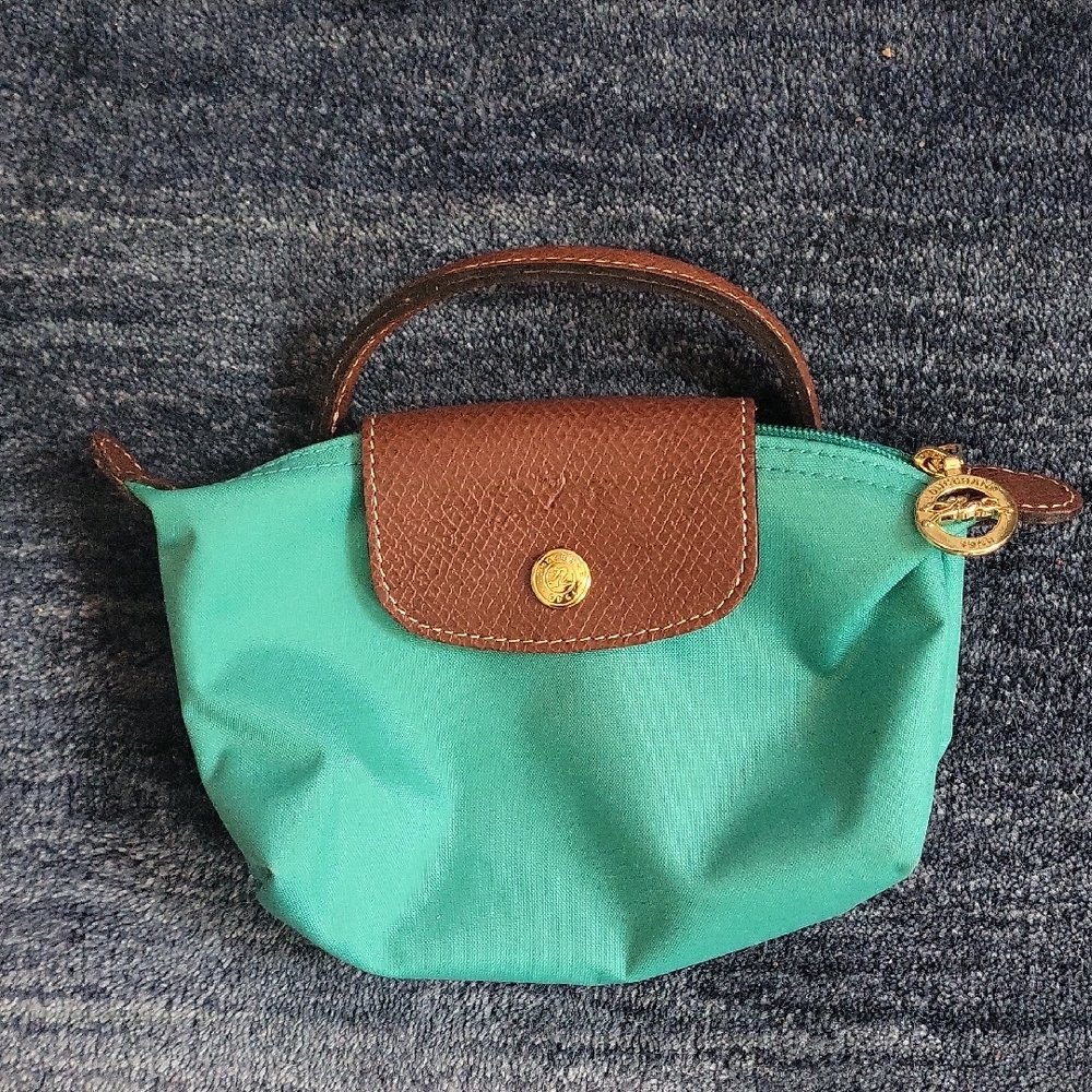 Longchamp Le Pliage Original Pouch with handle In Teal